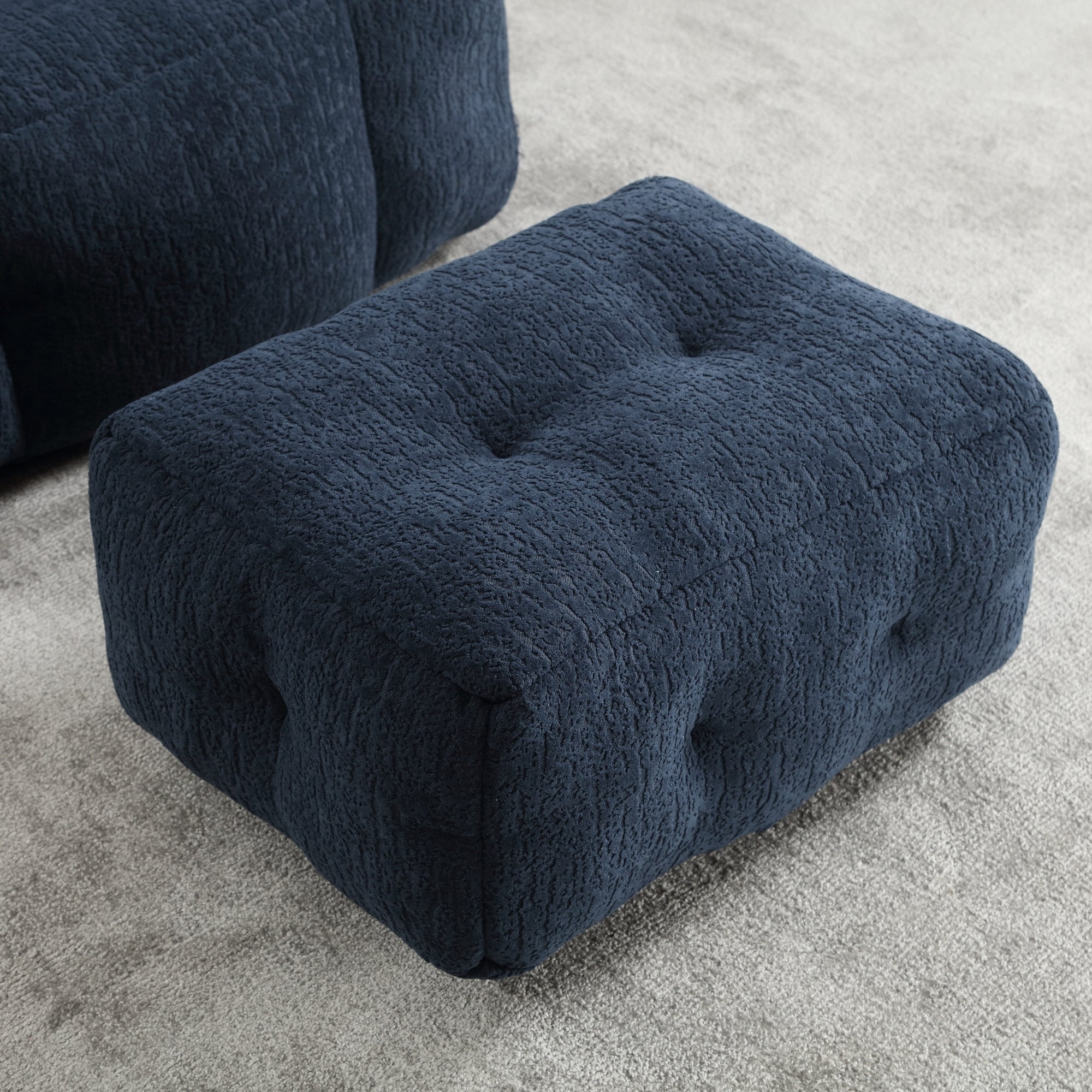 Fluffy bean bag chair, comfortable bean bag for adults and children, super soft lazy sofa chair with memory foam and ottoman, indoor modern focus bean bag chair for living room, bedroom, apartment